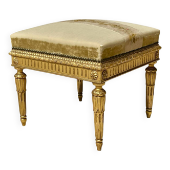 Pouf / Repose pieds en Bois doré Style Louis XVI
