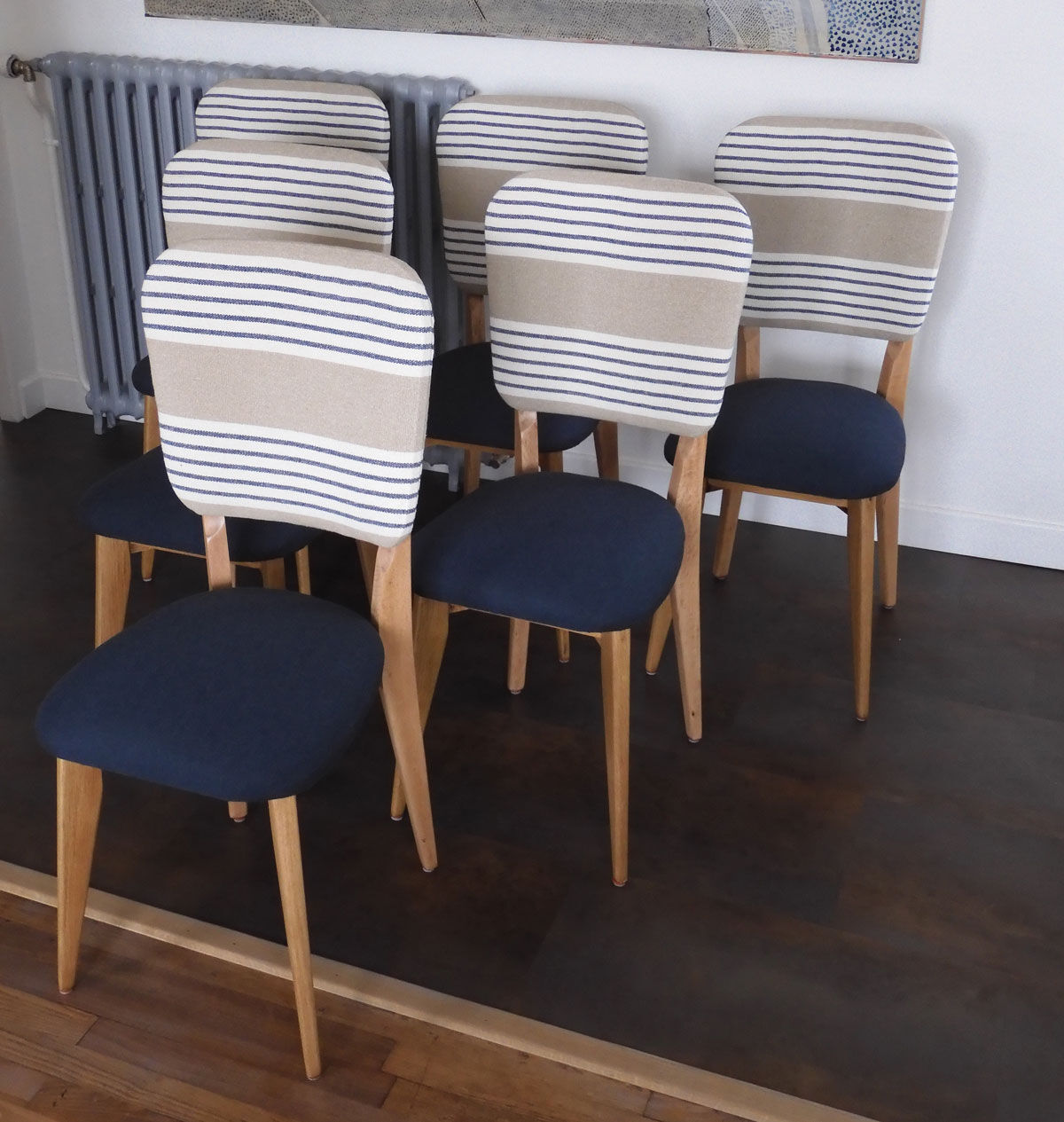 lot de 6 chaises style bistrot rénovées