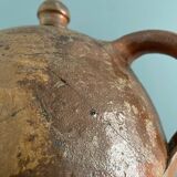 Large 19th century oil bottle in glazed earthenware