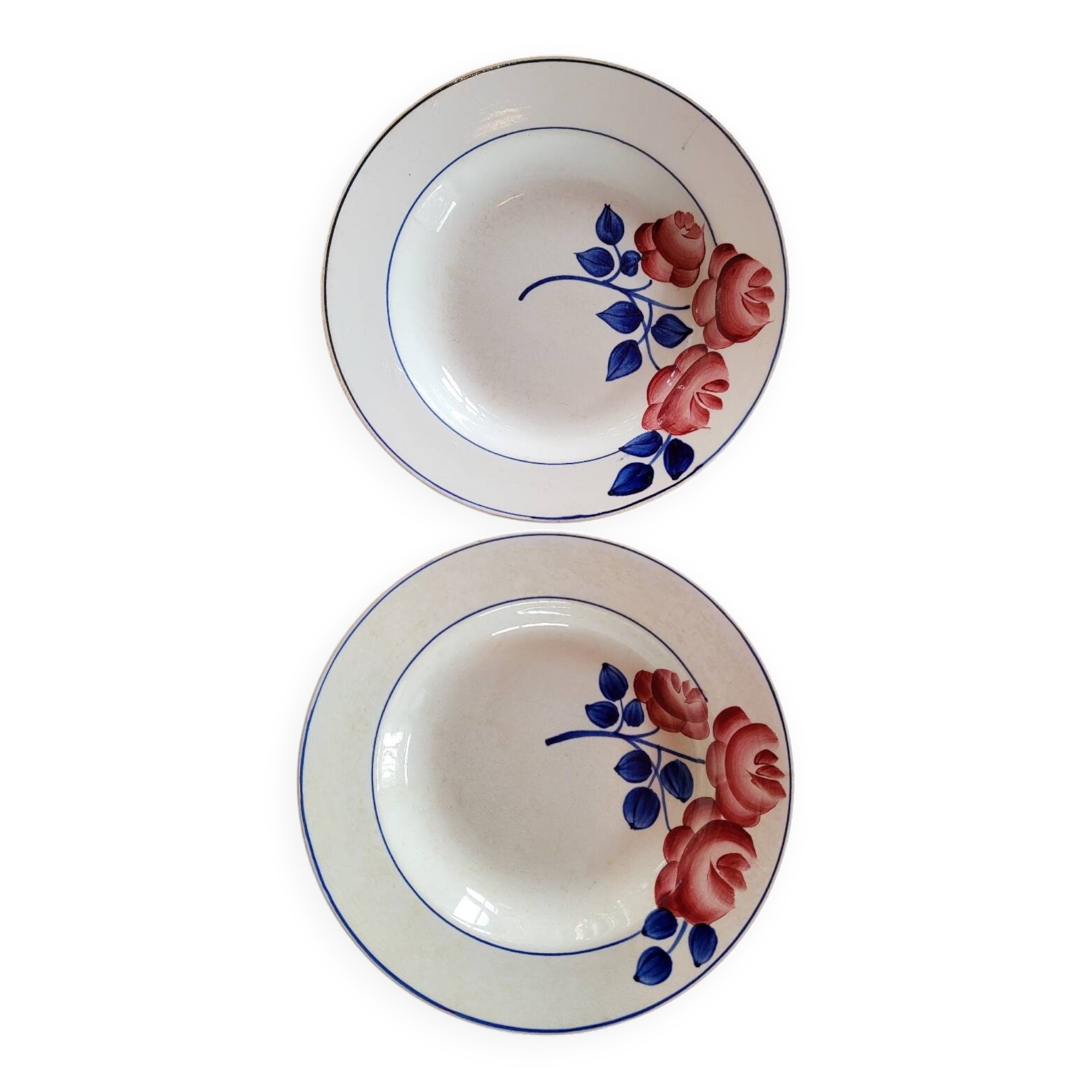 Lot 2 Art Deco plates ▪︎ Hippolyte Boulenger ▪︎ Red Rose