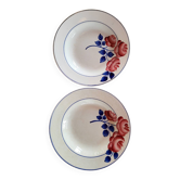 Lot 2 Art Deco plates ▪︎ Hippolyte Boulenger ▪︎ Red Rose