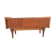 Commode scandinave en teck à 2 tiroirs et 1 abattant