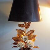 Flower lamp in golden brass 70s