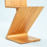 4 Zig Zag Ashwood Modernist Chairs after design Gerrit Rietveld, De Stijl 1930's