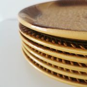 Set of 6 Vintage Fish Plates Set: 1970s KIL Yugoslavia Retro Serving Dishes