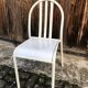 Lot 4 chairs Mallet-Stevens 60s white and wood-washed tube