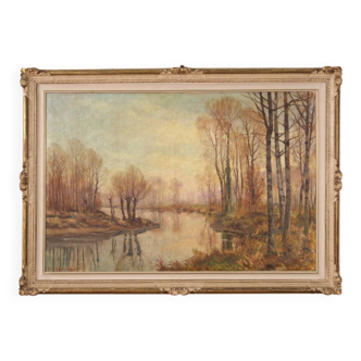 Landscape painting signed A. Corradi from the 20th century