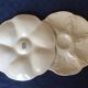 Set of 2 French vintage plates in gien white dabbling