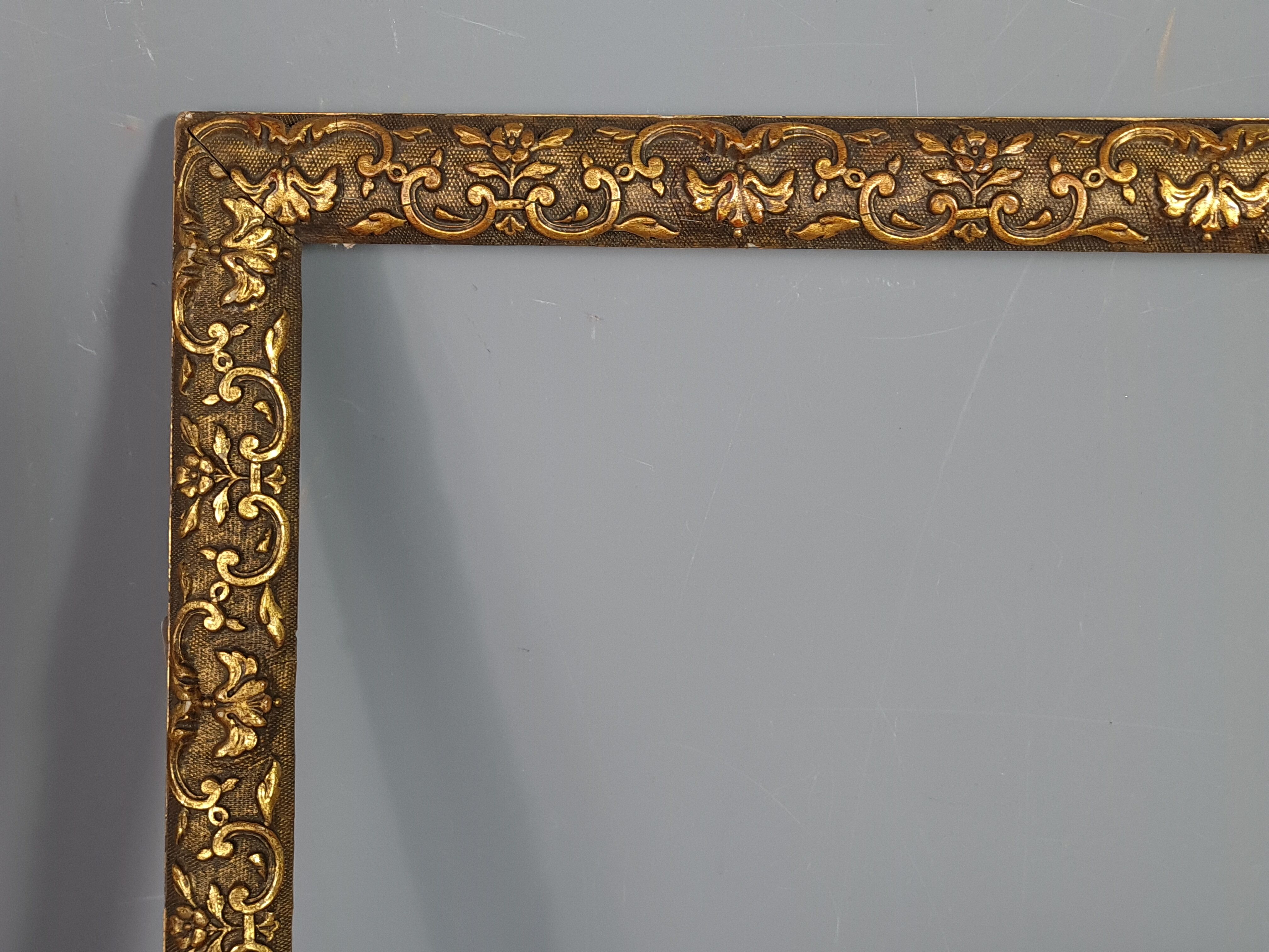 Old frame gilded stucco wood 47x38 foliage 42x32.9 cm Louis XIV SB style
