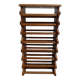 Brutalist oak stackable wine rack 1960's