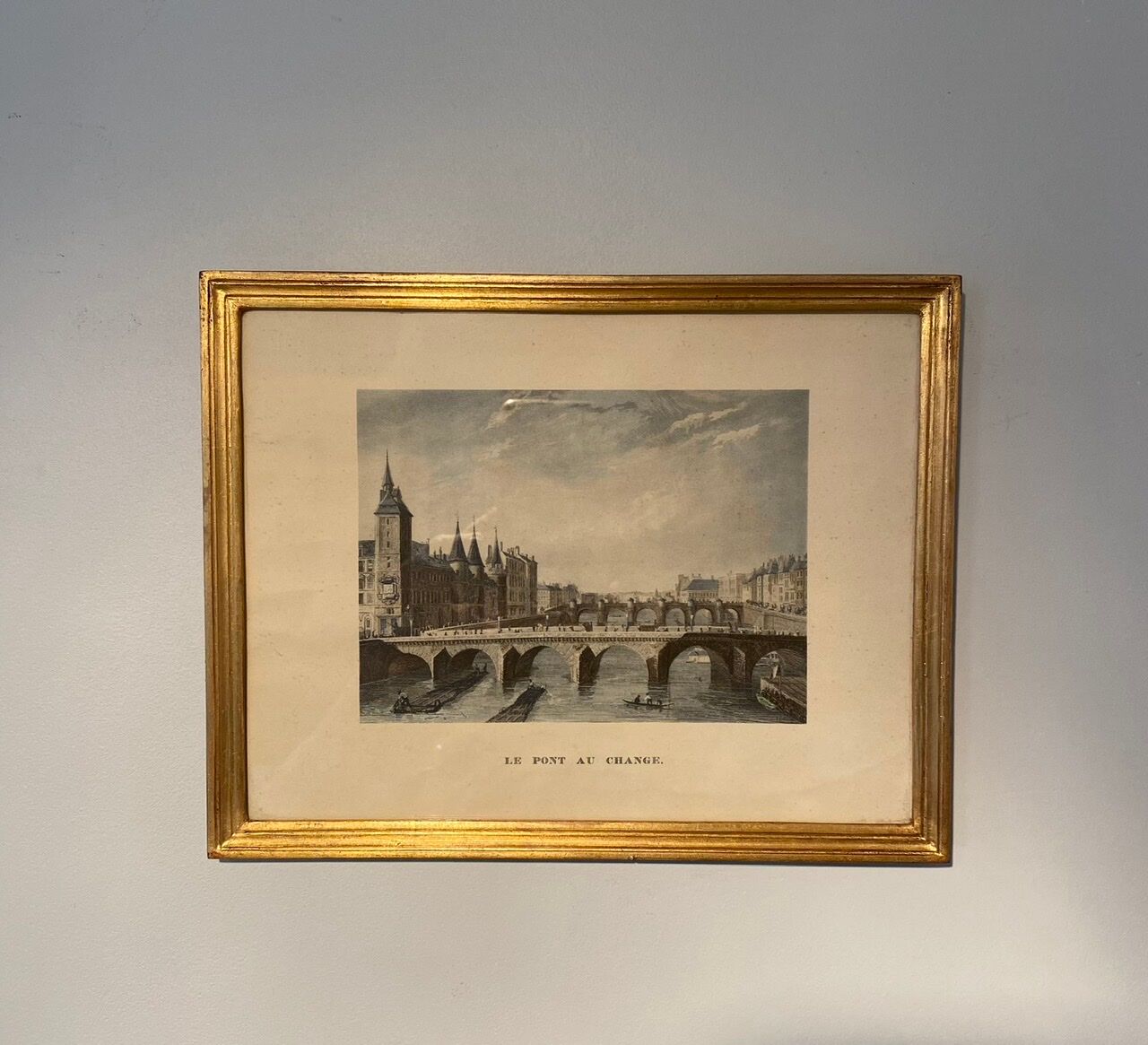 Color engraving, the bridge to change, Paris
