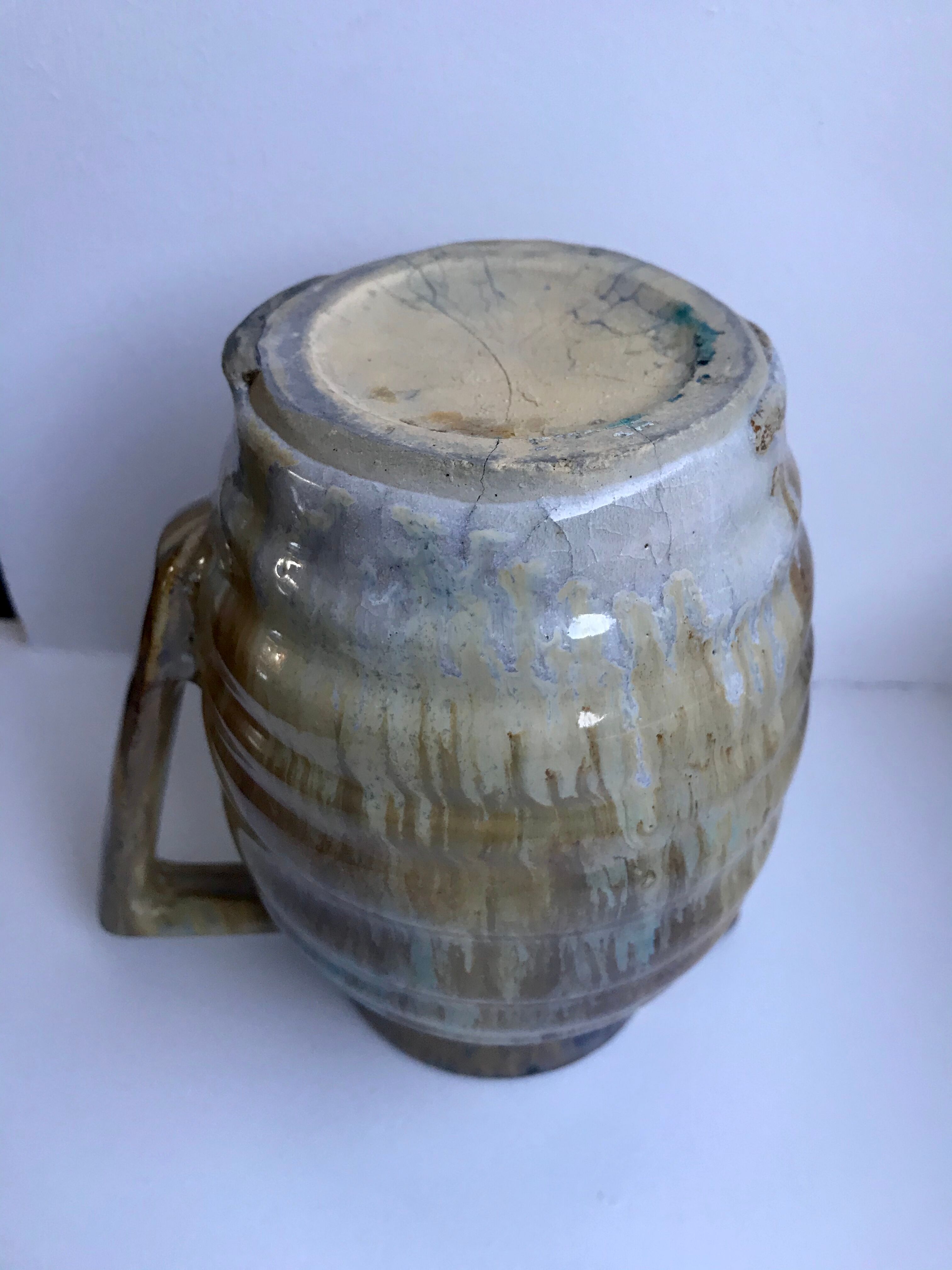 Ceramic pitcher / glazed stoneware 70s