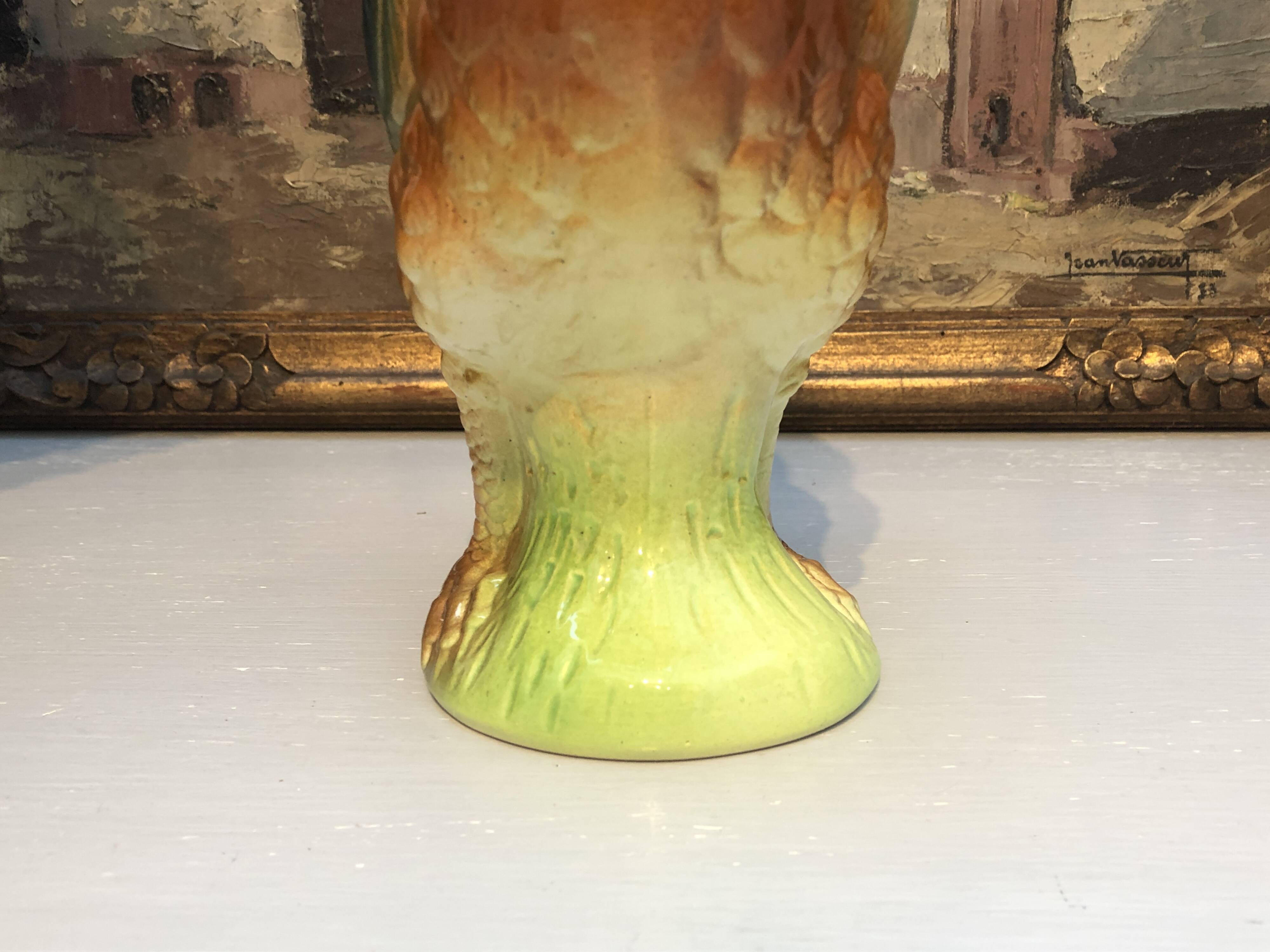Pichet carafe coq in barbotine france vintage
