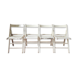 Set of 4 vintage folding chairs with wabi sabi patina
