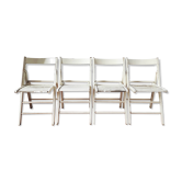 Set of 4 vintage folding chairs with wabi sabi patina