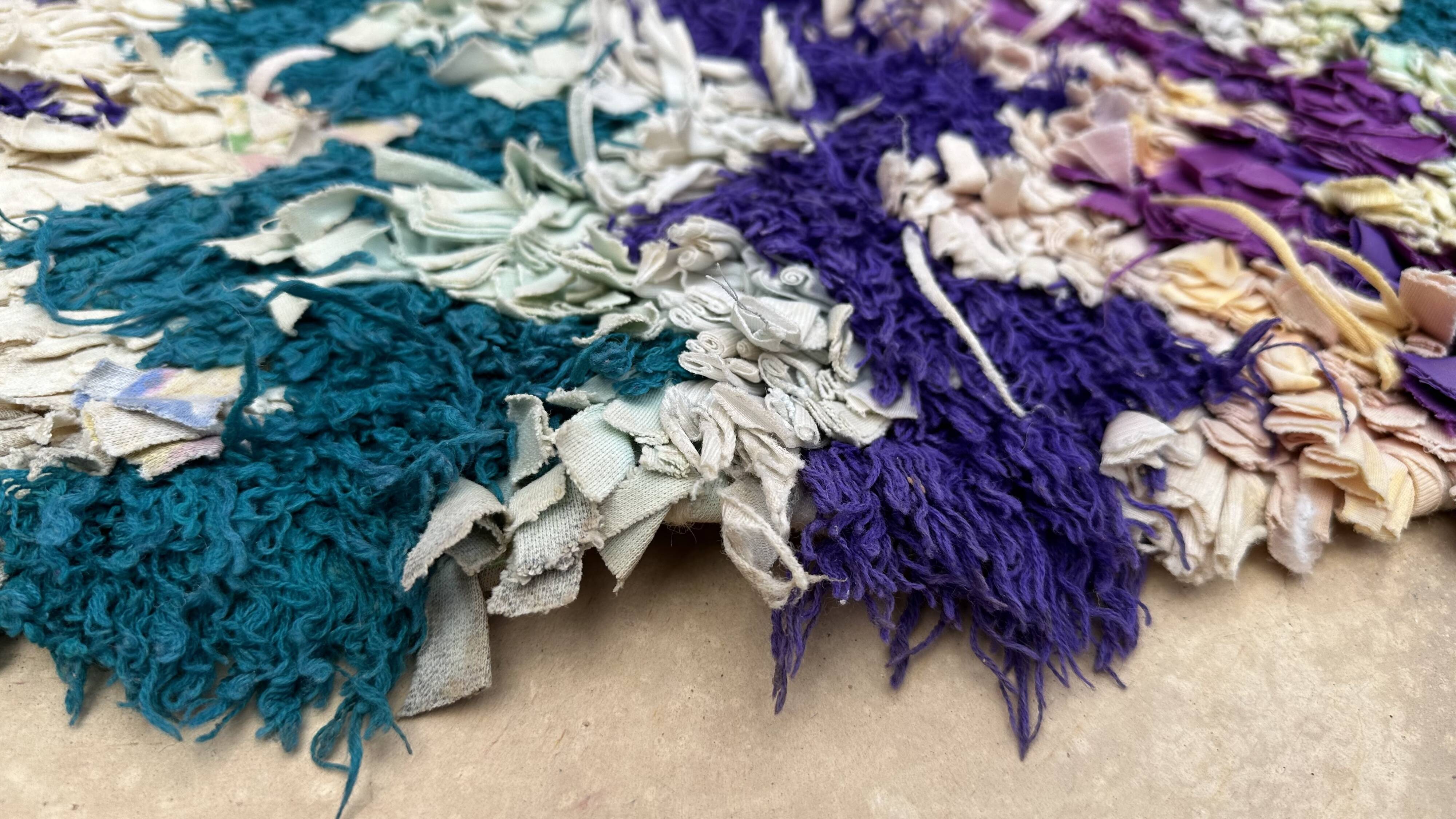 Colorful Boucherouite Moroccan rug - 240 x 165 cm