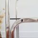 Side table - chrome and smoked glass table - vintage design
