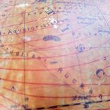 Vintage earth globe with light, Germany 1949