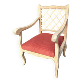 Fauteuil style anglais dossier croisillons