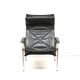 2x Vintage black leather armchair by Strässle HE1106 designed by Hans Eichenberger