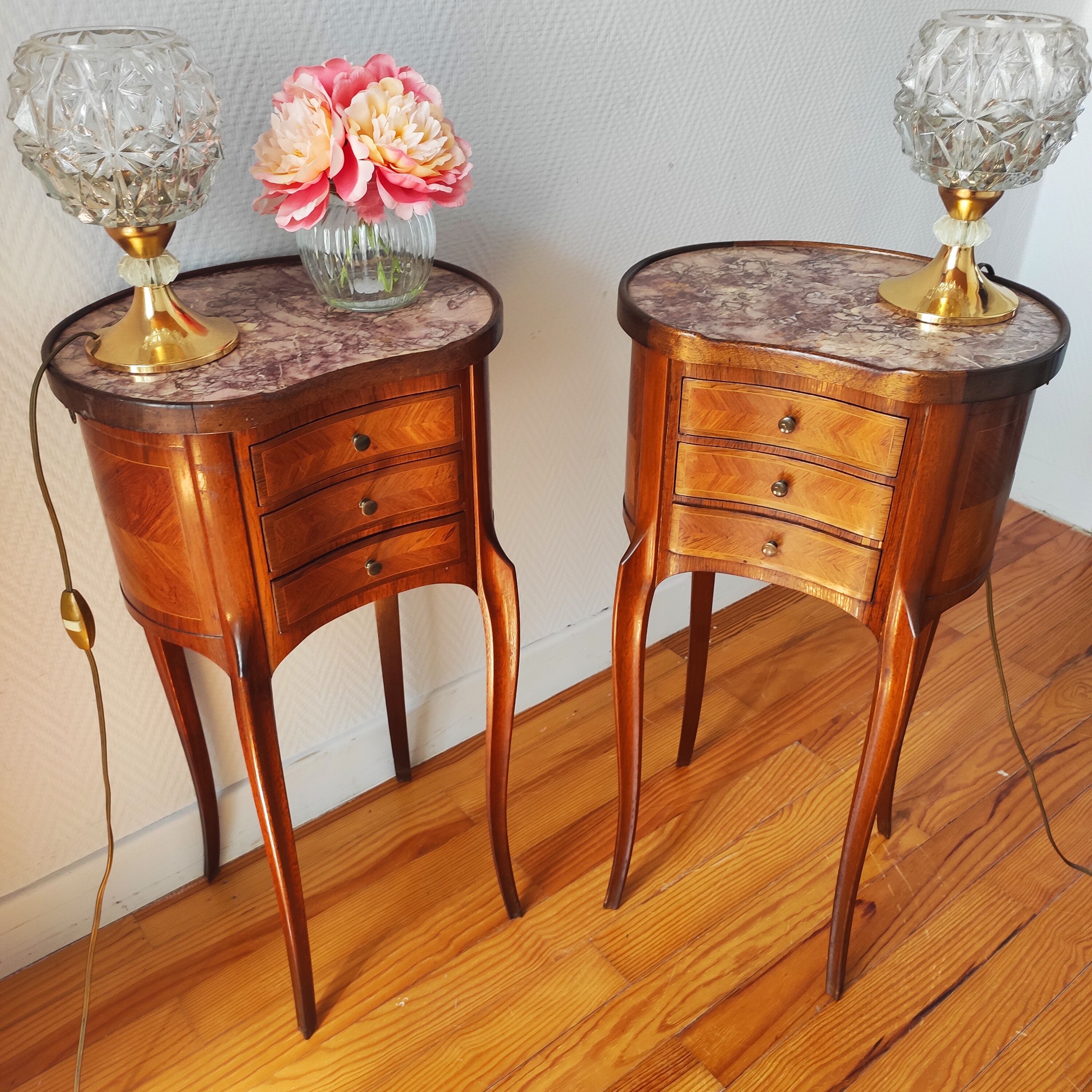 Pair of Louis XV style bedside tables