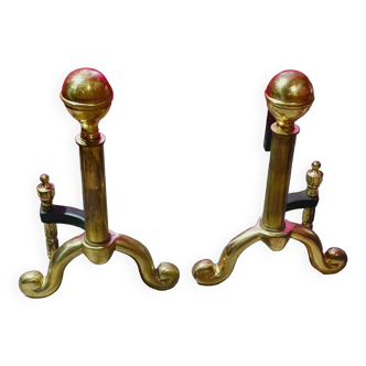 Brass andirons