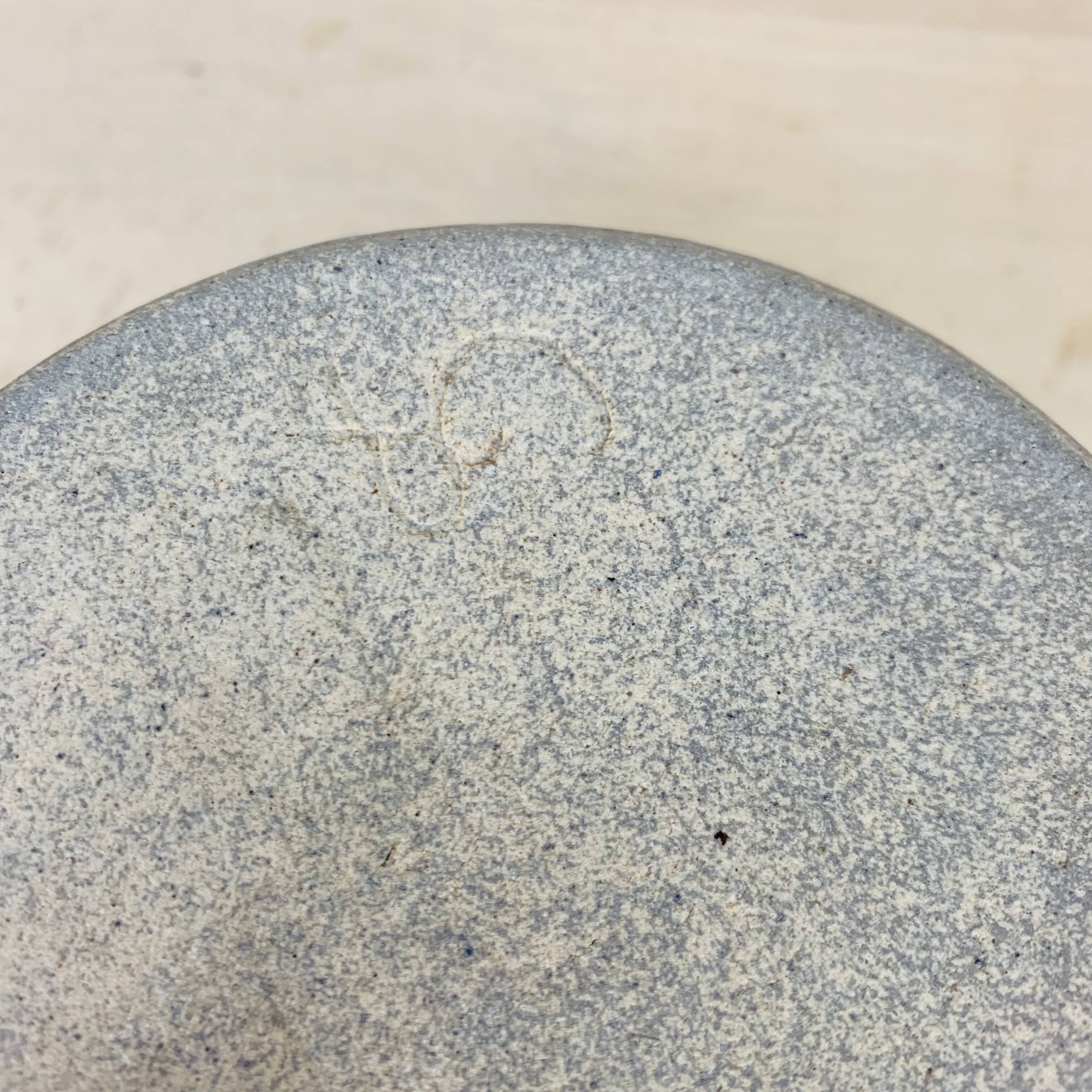 Vase boule pique fleurs céramique, bleu