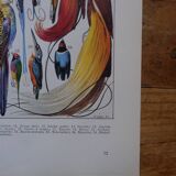 Original lithograph on feathers