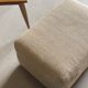 Pouf / Ottoman - Large pouf in textured beige fabric