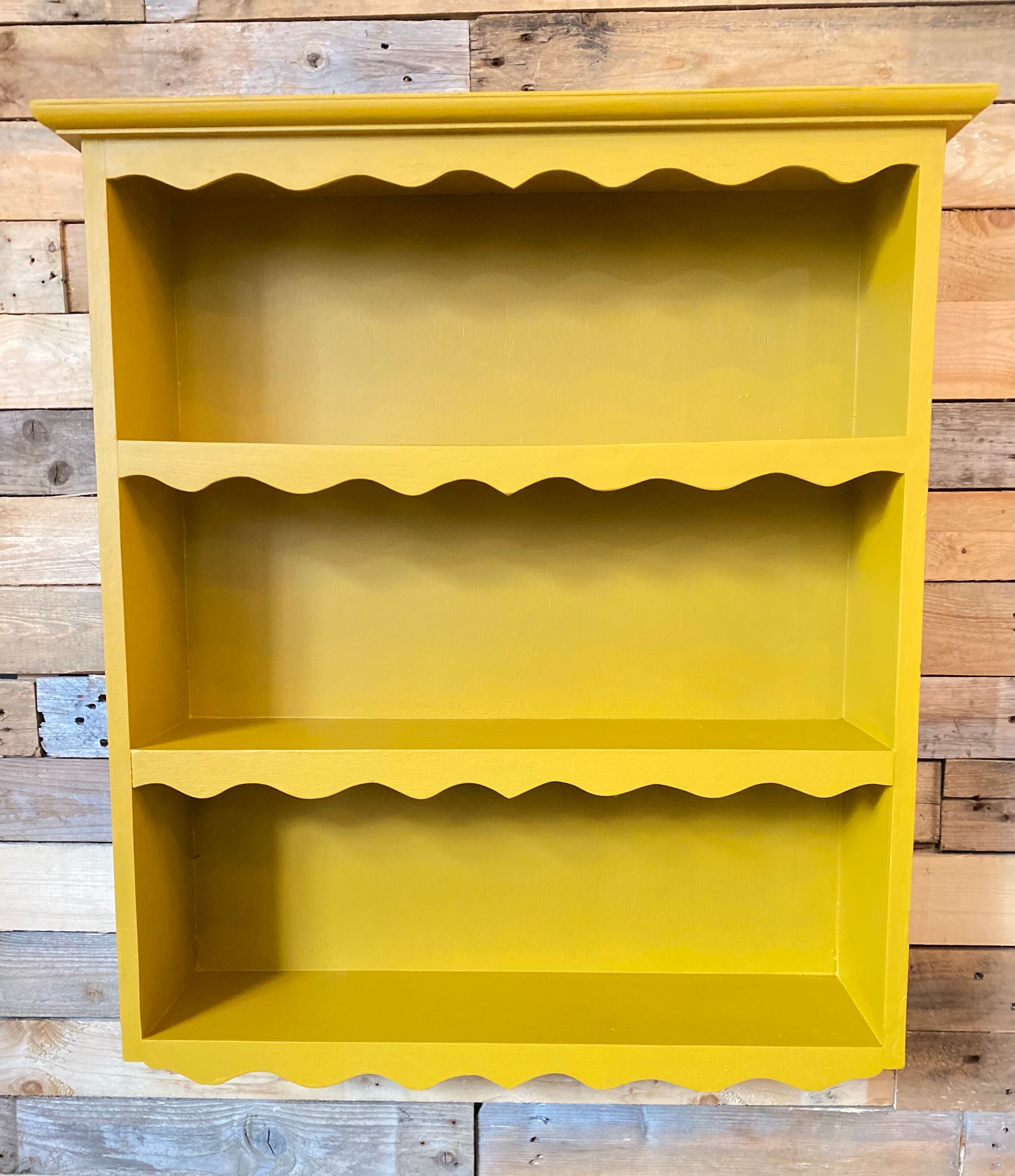 Renovated old saffron wall shelf