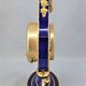 Pendule marie antoinette lyre bleue cobalt et or 24 carats