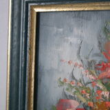 Painting bouquet of flowers oil on canvas