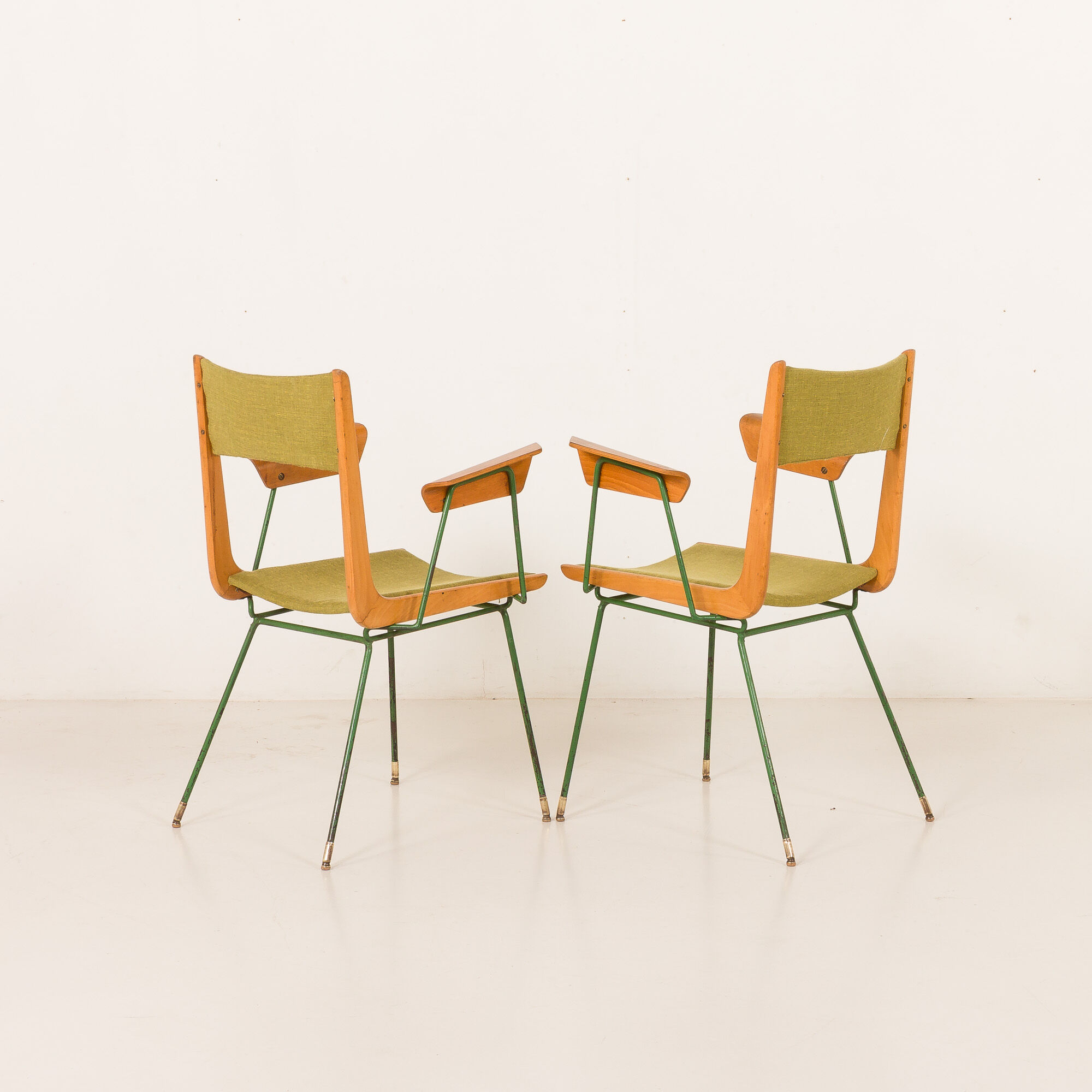 Boomerang chair attr. to Carlo De Carli, set of 2, Italy 1950s