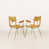 Boomerang chair attr. to Carlo De Carli, set of 2, Italy 1950s