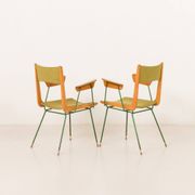Boomerang chair attr. to Carlo De Carli, set of 2, Italy 1950s
