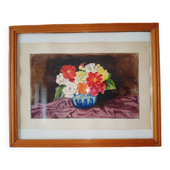 Signed floral painting