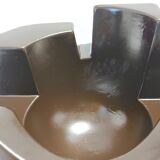 Brown Glazed Ceramic Trinket Bowl or Sculpture, Italy