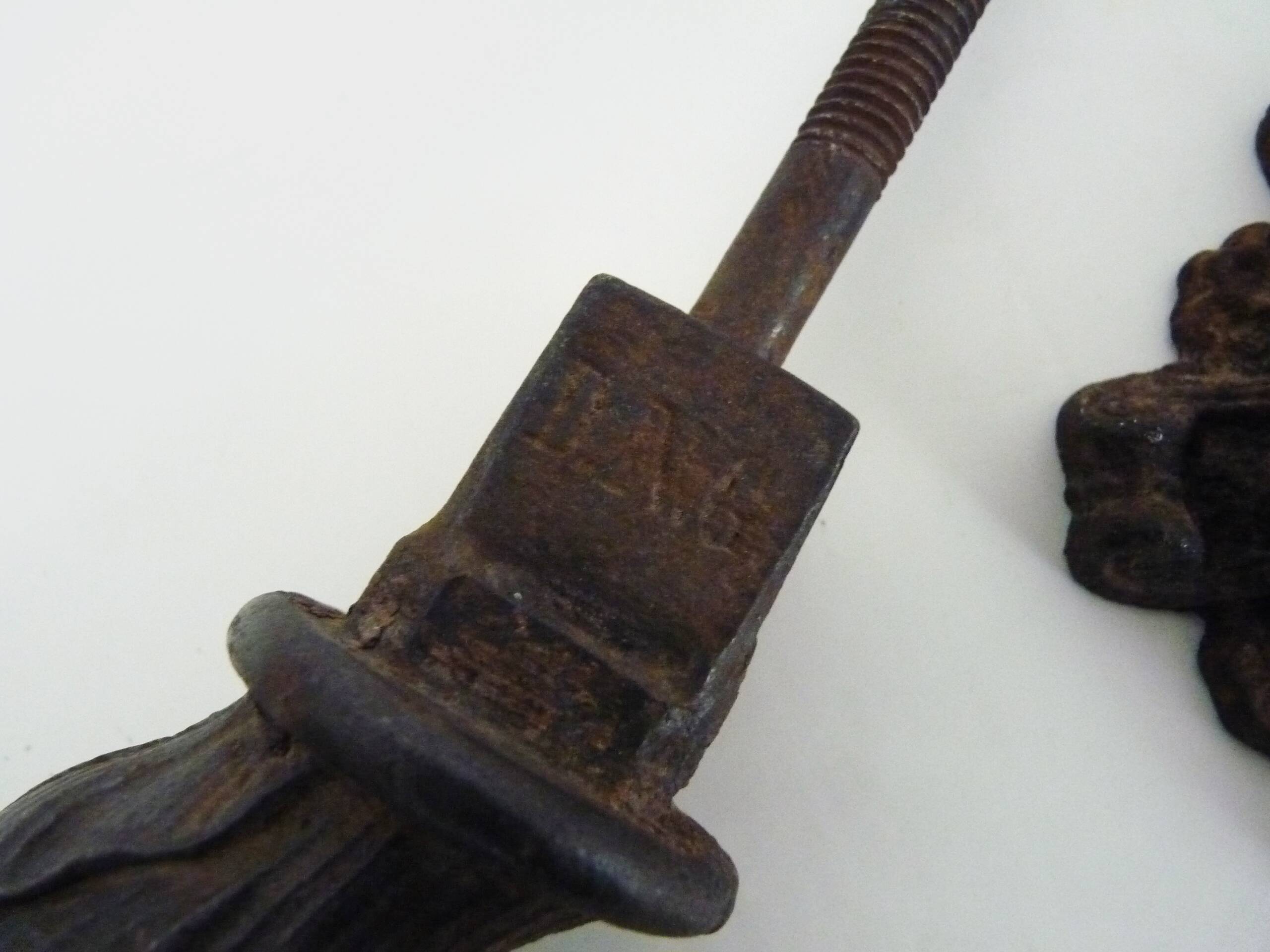 Old cast iron Cherub angel door knocker, 19th century