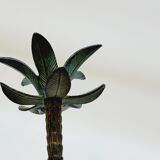 Bougeoir chandelier vintage en fonte en forme de palmier