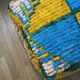 Moroccan Berber pouf yellow and bohemian turquoise