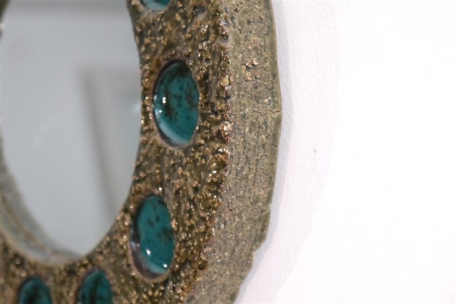 Vintage Scandinavian ceramic mirror 1960