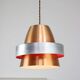 Italian  Aluminum Space Age Pendant Lamp in Copper color, 1970s