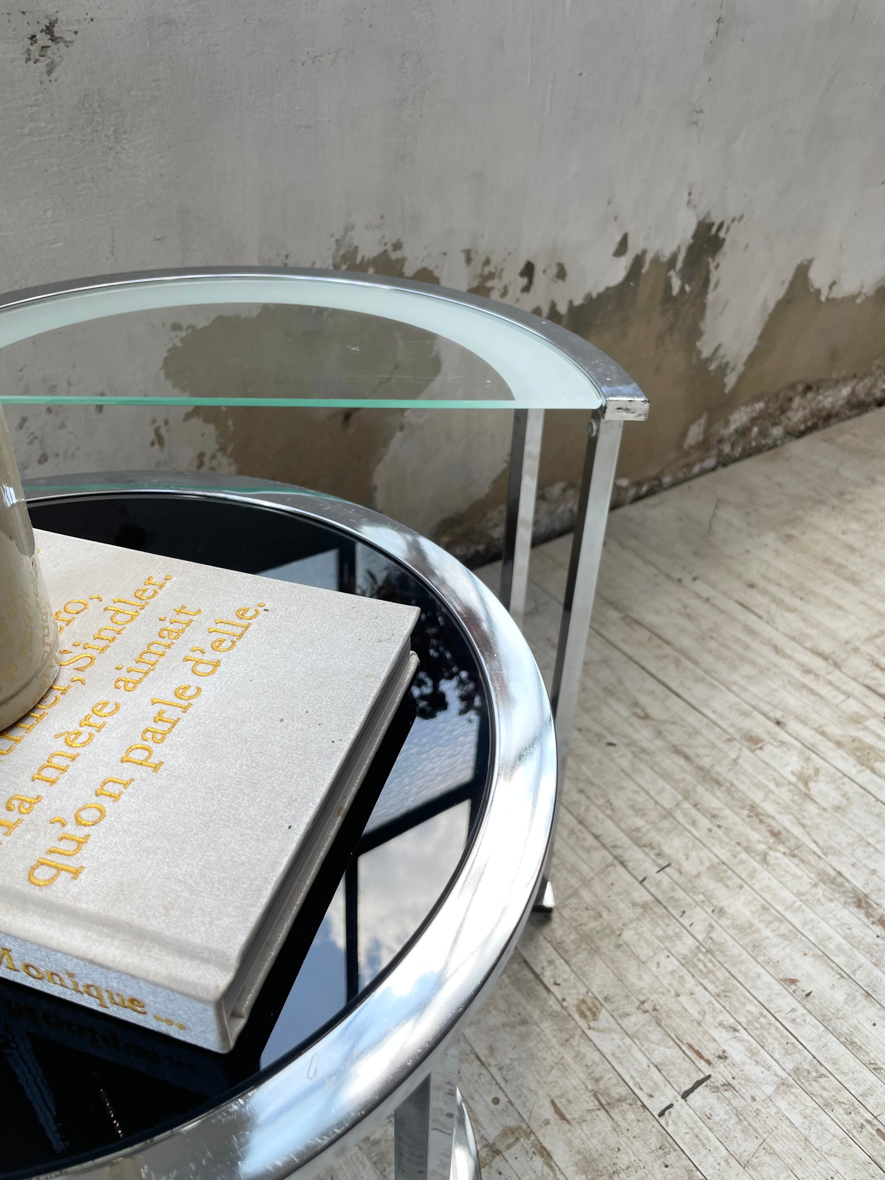 Trio of 70s chrome consoles