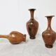 Vases en bois vintage de Maurice Bonami, ensemble de 3, années 1970
