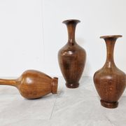 Vintage wooden vases by Maurice Bonami, set of 3, 1970s