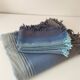 Tablecloth set + 7 cotton napkins in blue gradient with fringes