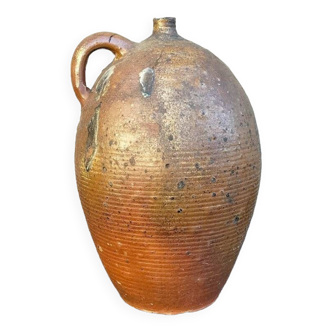 Large jug or oil bottle in glazed stoneware