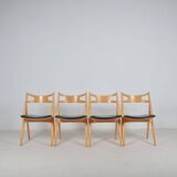 Set CH-29 Sawbuck chairs designed by Hans Wegner for Carl Hansen & Son
