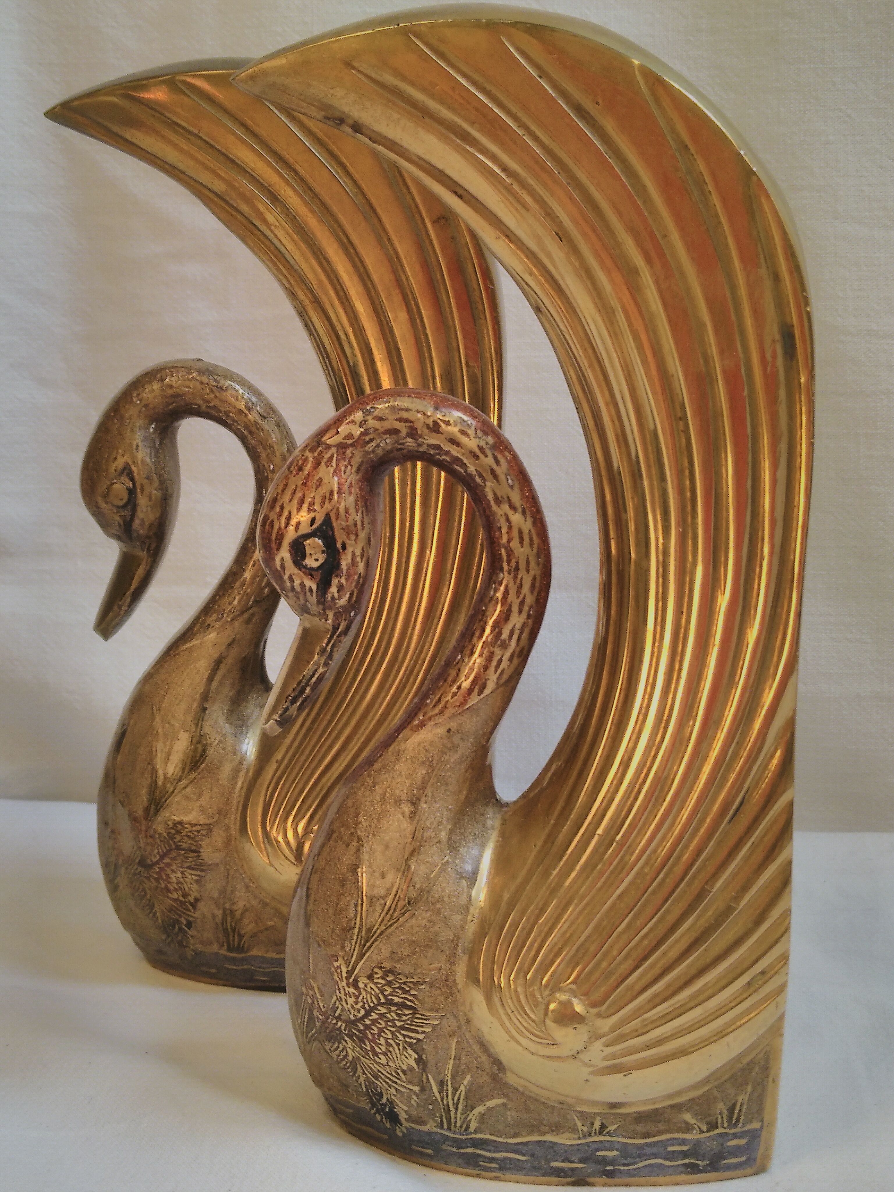 2 serres livres art deco en bronze