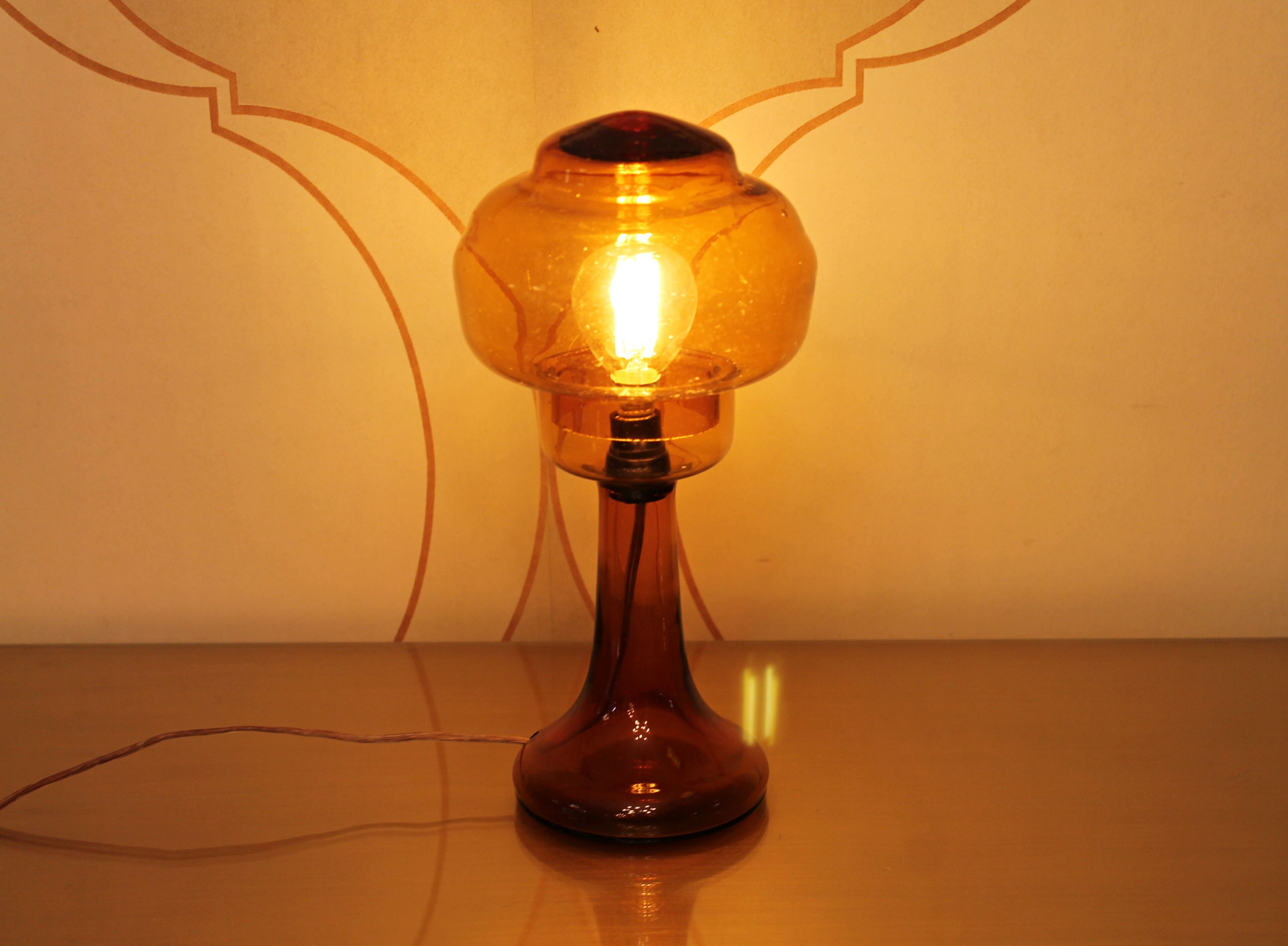 Art-Deco blown glass lamp